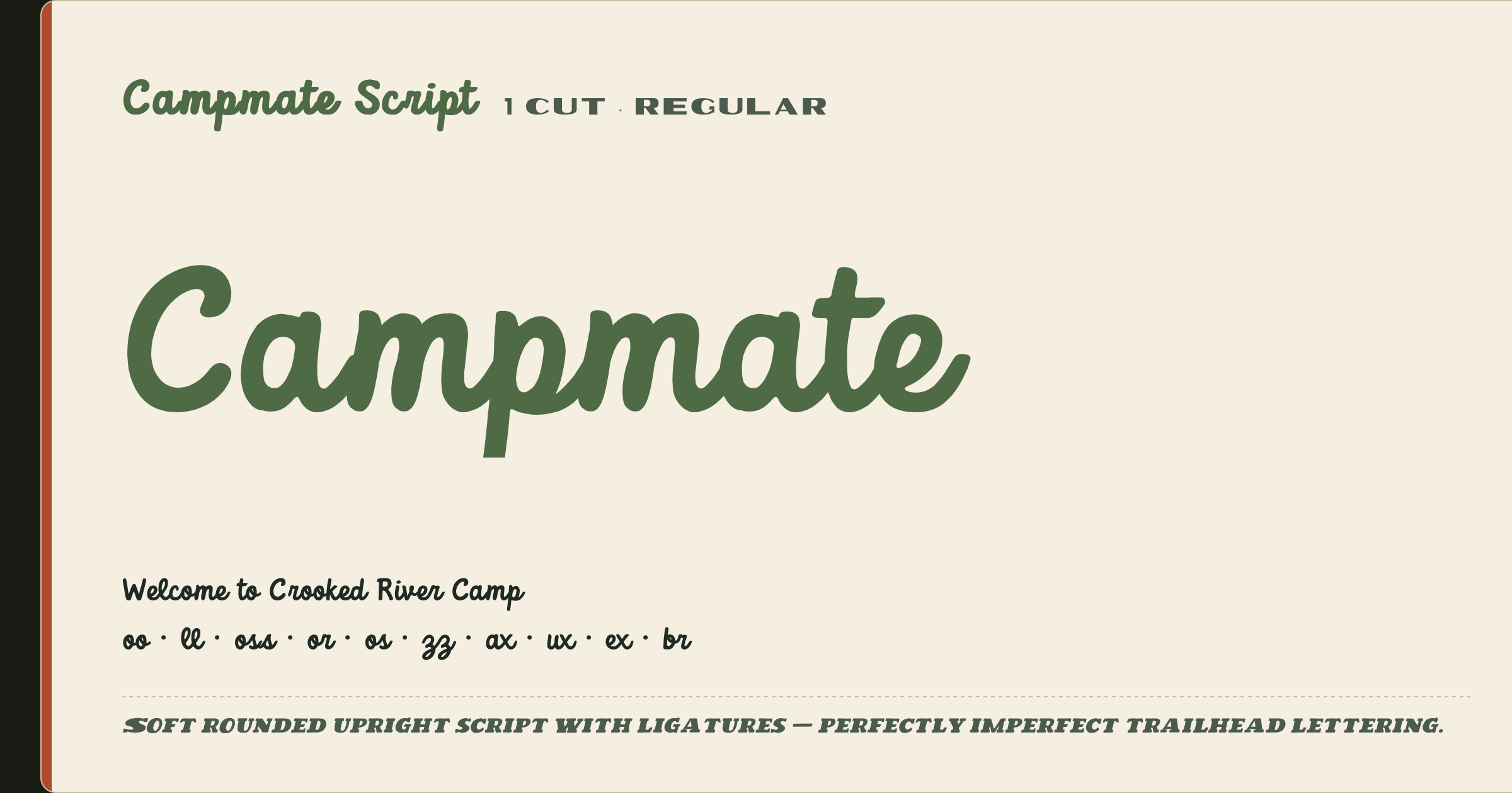 Campmate Script specimen