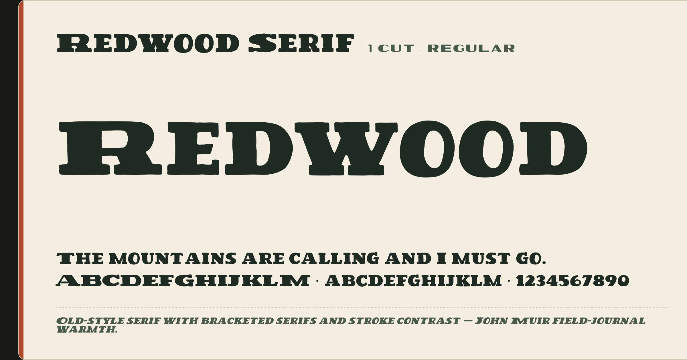 Redwood Serif specimen